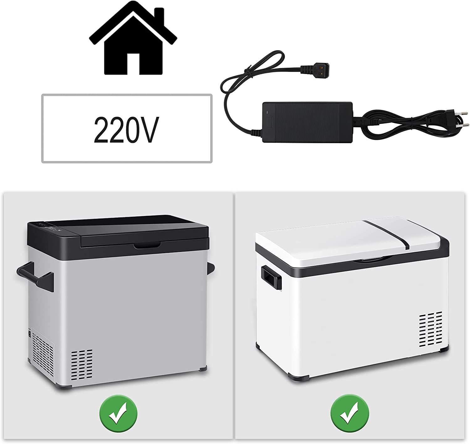Indoor 220-240V Adapter AC-Netz-Adapter für Kühlbox, Spannungswandler  230V/240V Netzgleichrichter Konverter Netzadapter