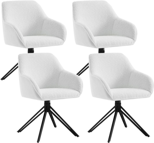 Esszimmerstühle drehbar 4er Set, ergonomischer Stuhl Esszimmer, weiß