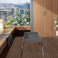 22 x WPC Interlocking Decking Tiles,Water Resistant Wood Plastic Composite Deck Floor Tiles