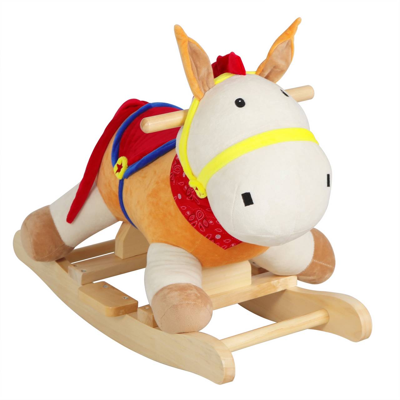 Rocking horse rocking animal with sound handles for baby 18-36 months plush  