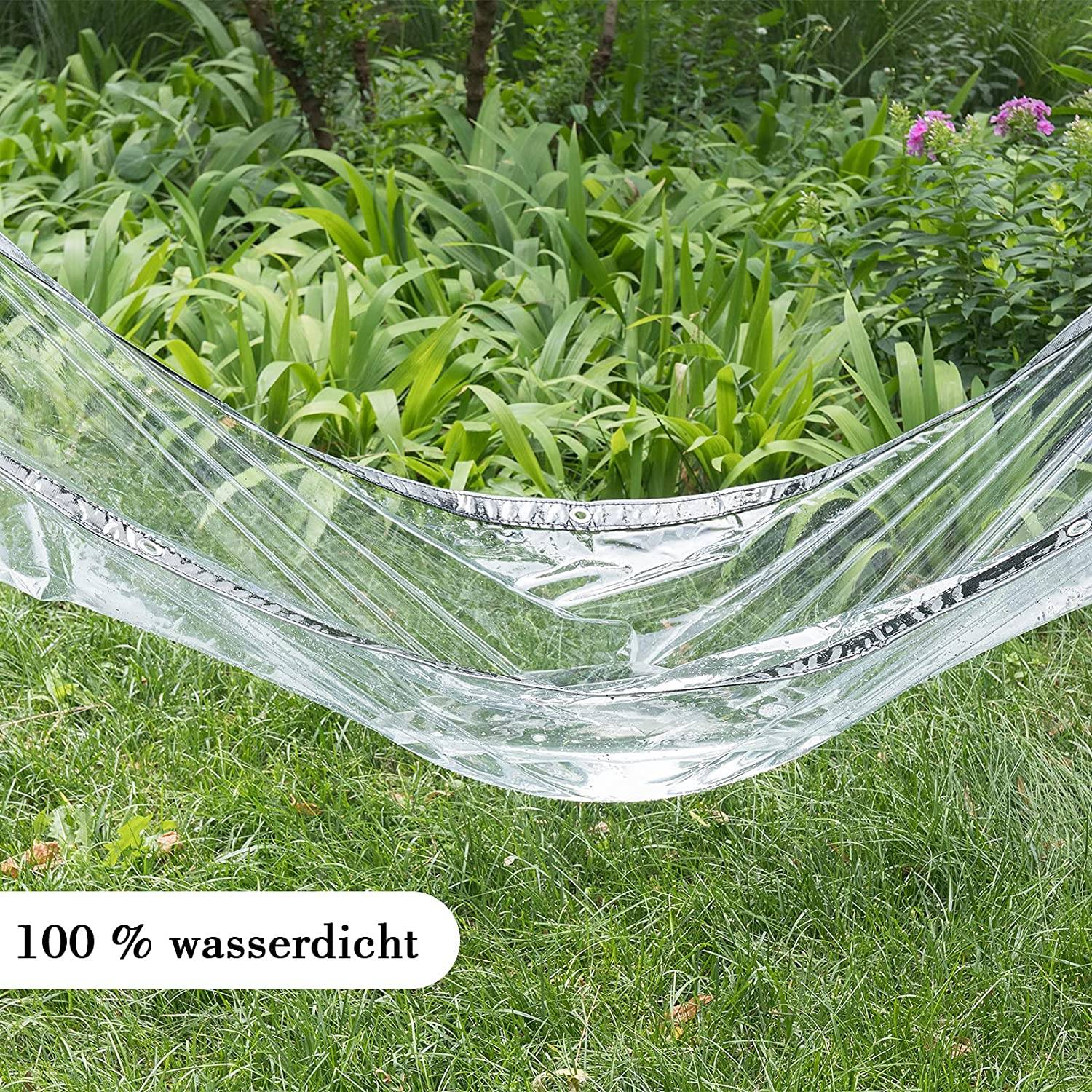F-XW Lona transparente impermeable con ojales, toldo impermeable para  plantas, lona transparente para exteriores, camping, pesca, jardinería  (talla 