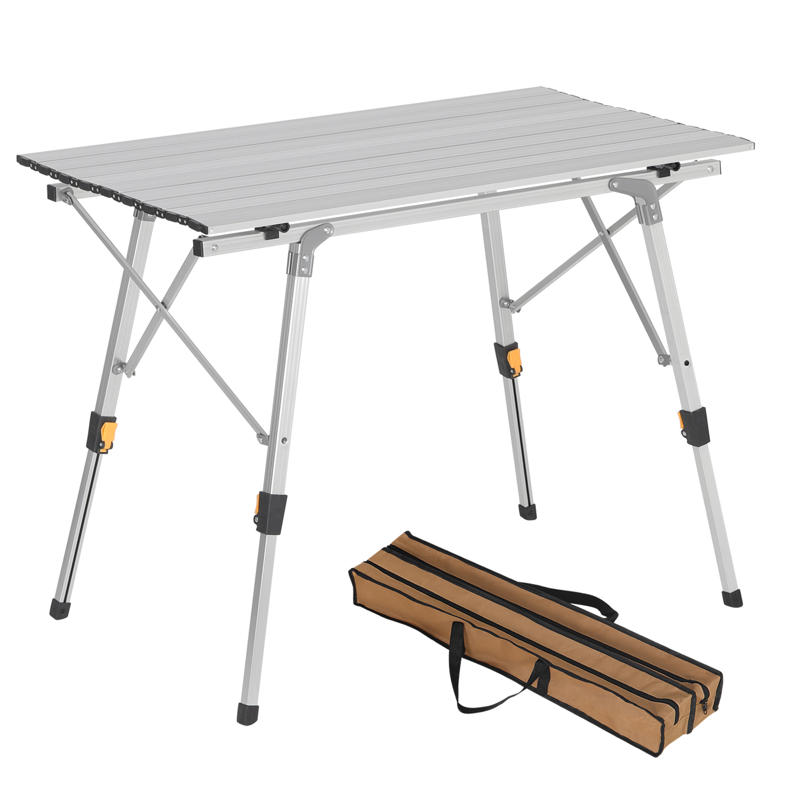 Tavolo da Campeggio Picnic Giardino Pieghevole Portatile Altezza Regolabile  in Alluminio