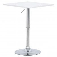 Square bar table with trumpet base - height adjustable