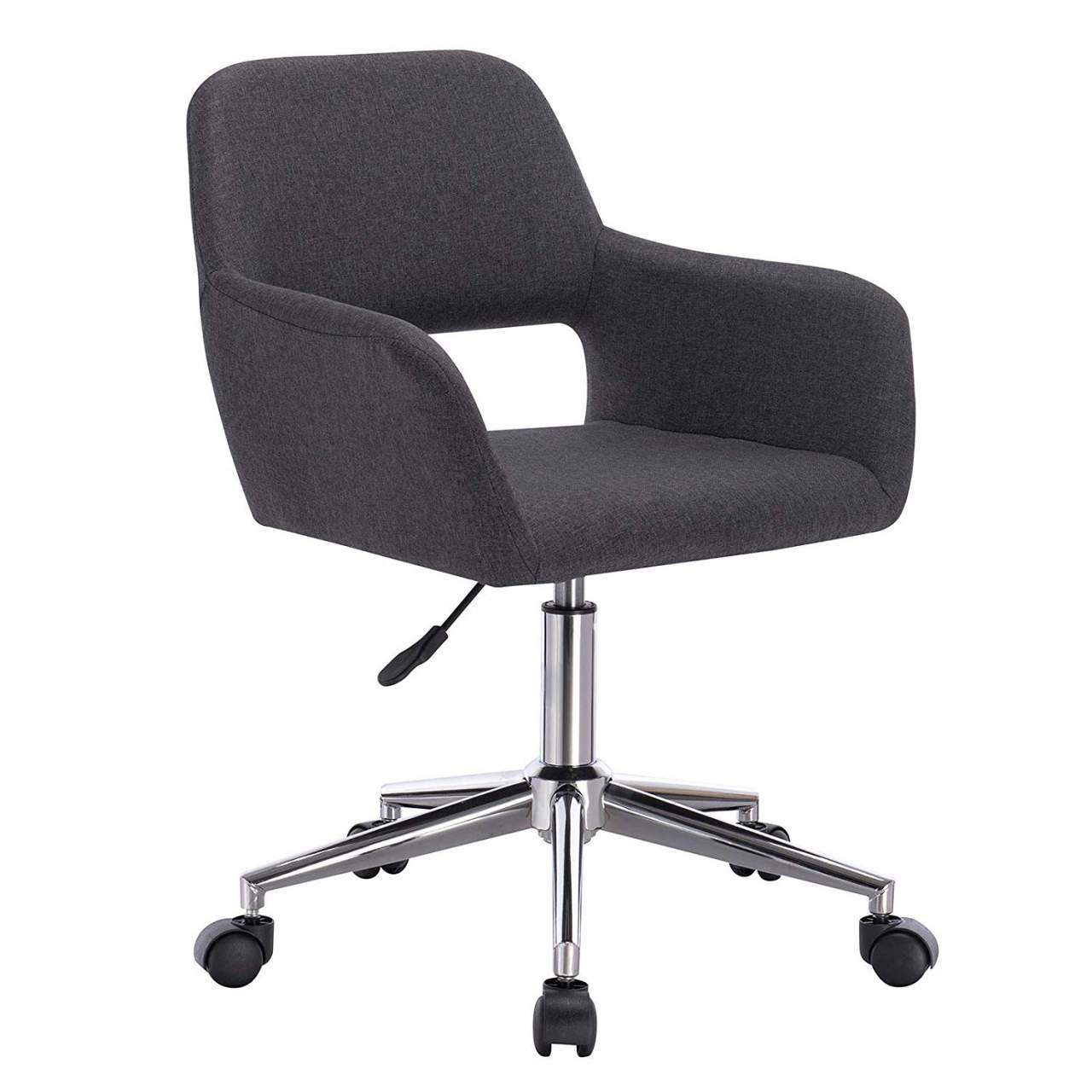 Office Chair With Linen Armrest In Dark Gray Woltu Eu