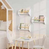 3er Set Kinder Bücherregal, Kinderzimmerregal, aus Kiefernholz MDF, Weiß