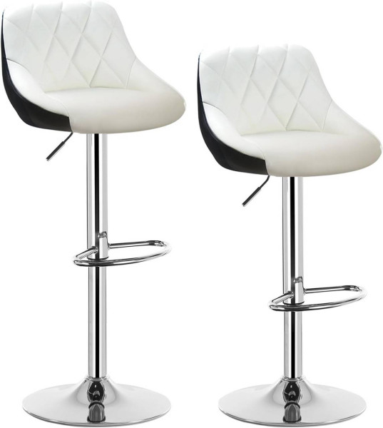 WOLTU bar stool seat made of imitation leather, frame made of chrome-plated steel, 2 colors