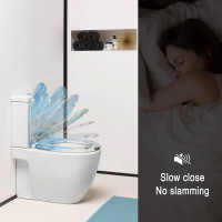 Toilettendeckel mit Absenkautomatik Premium WC Sitz Klobrille Blauer Himmel