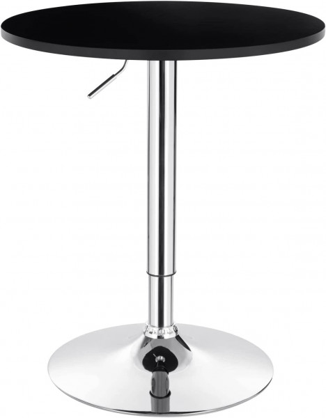 Bartisch höhenverstellbarer Tisch 68-88 cm, multifunktionaler Partytisch aus MDF Metall, Schwarz