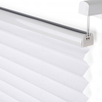 Pleated Blinds Polyester No Drilling Easy Fix Pleated Shades Instant Temporary Privacy Blinds for Window Crushed Look White