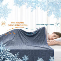 WOLTU cooling blanket 2 in 1 summer blanket, double-sided blanket, slightly breathable