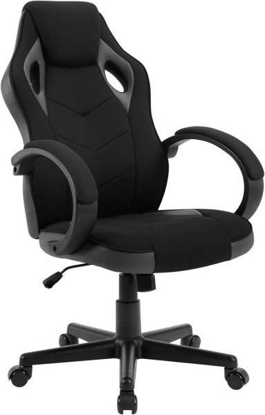 Gaming Stuhl Bürostuhl, 150 kg belastbar mit Kopfkissen Armlehnen Mesh-Gewebe, Grau