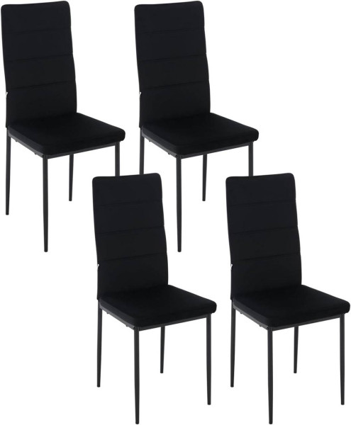 WOLTU Esszimmerstühle 4er Set, mit hoher Rückenlehne Metallbeinen, Samt