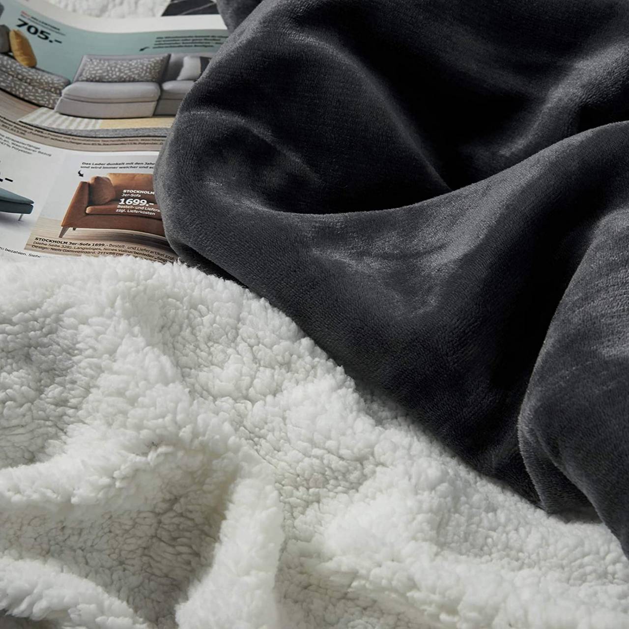 Wohndecke Dicke Fleece-Überwurfdecke, bunte Decke, superweiche und warme,  HOHEA H, Gemütliche Deckenüberwürfe für Couch,wendbare Korallen-Fleecedecken