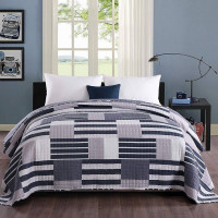 2 x bedspreads duvet quilt patchwork reversible design double bed