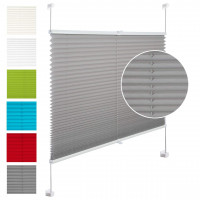 Pleated Blinds Polyester No Drilling Easy for Window or Door Frosted Glass Pattern Grey