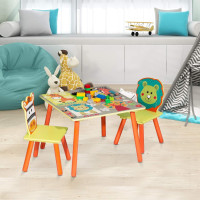 Kinder Sitzgruppe Waldtiere Tisch & Stuhlsets, Kindertisch mit 2 Stühlen, mehrfarbig