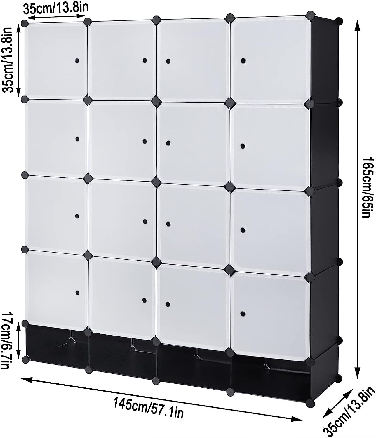 Armario Modular Estantería por Módulos DIY, Armario de 11 Cubos con  Puertas, para Almanceje de Ropa, Juguetes