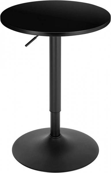 Bartisch mit runder Tischplatte höhenverstellbar aus MDF Metall,Schwarz