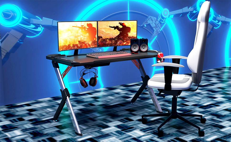 Ensemble Chaise Gamer RGB Et Table Gamer RGB