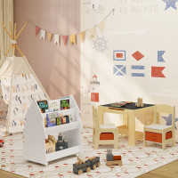 Kinder Bücherregal, Spielzeugregal in Baumform, aus MDF, 60x71x38,5 cm, weiß