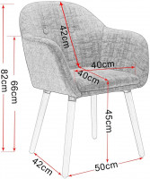 4er-Set Esszimmerstühle aus Leinen Holzbeine,dunkelgrau