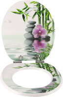 WC-Sitz MDF mit Absenkautomatik Softclose Scharnier Steine Blumen