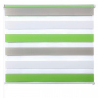 Day and Night Zebra Roller Blind Double Layer Roller White-Green-Grey