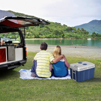 Kühlbox mit Rollen Warm-Kalt 40L für Auto & Camping, Dunkelblau