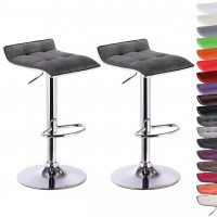 Linen bar stools - 2pcs set & height-adjustable