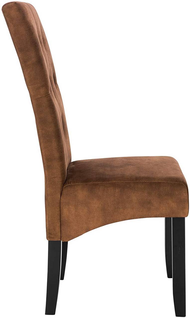 Esszimmerstühle 2er Set Küchenstuhl Lehnstuhl Polsterstuhl mit hoher  Rückenlehne, Beine aus Massivholz, gepolsterte Sitzfläche aus Samt