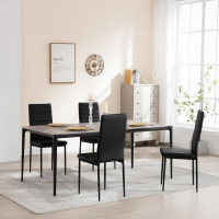 WOLTU dining chairs set of 4, with high backrest, metal legs, faux leather