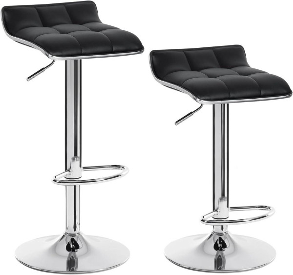 WOLTU bar stool counter stool, faux leather, chrome-plated steel, padded seat