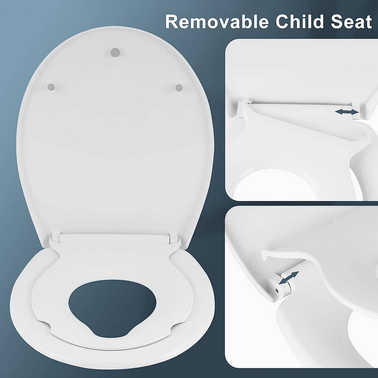 Tapa de WC con cierre suave Asiento de WC para niños Tapa de repuesto U1006