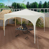 Pavillon Pop-Up wasserdicht, Sonnenschutz aus Oxford Metallrahmen 3x3m beige