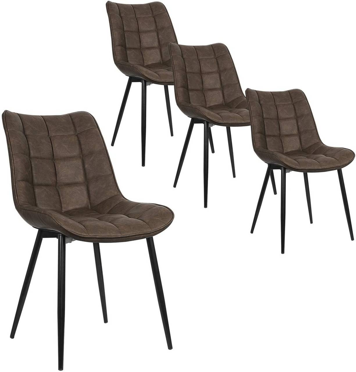 4 x Esszimmerstühle 4er Set Esszimmerstuhl Küchenstuhl Polsterstuhl Design  Stuhl mit Rückenlehne, mit Sitzfläche aus Samt, Gestell aus Metall