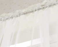 Gardinen transparent mit Kräuselband Stores Voile für Schiene Fensterschal Wohnzimmer,weiß