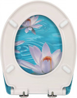 WC Sitz mit Absenkautomatik aus Duroplast O-Form Blau Lotus