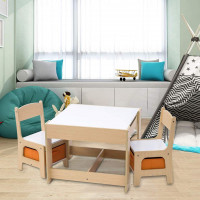 Child seat group, with 2 high chairs and storage space, top selection for your kids room