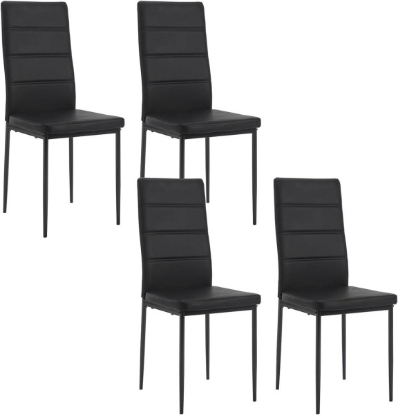 WOLTU Esszimmerstühle 4er Set, mit hoher Rückenlehne Metallbeinen, Kunstleder