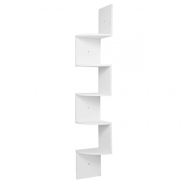 Corner Shelf, Floating Shelving Unit, 5-Tier Wall-Mounted Shelving for Storage and Decoration, CD Rack