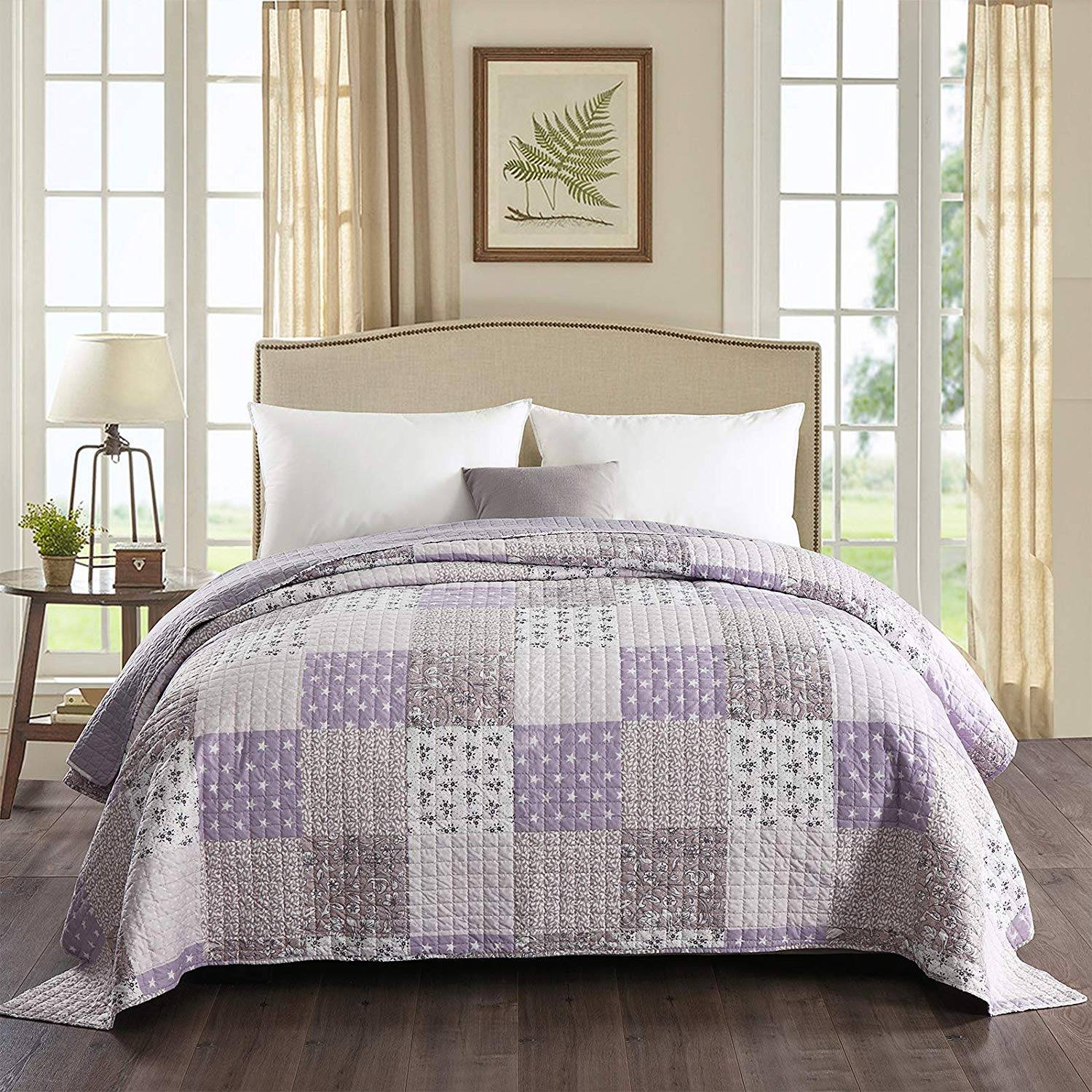 Bedspread Quilted Patchwork Bed Throw Blanket Lightweight