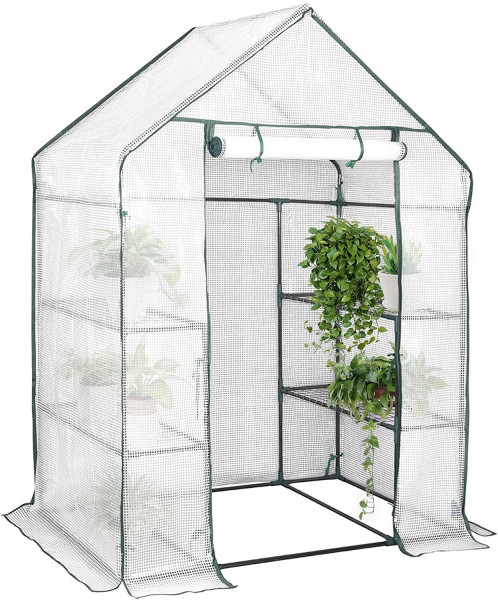 Garden Greenhouse Walk In Plastic Tomato Greenhouse Vegetable Fruit Flower Plant Shed with Strong Reinforced Cover