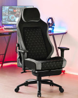 WOLTU Gaming Stuhl, Bürostuhl, mit adaptiver Lendenwirbelstütze, Samtbezug Metallrahmen