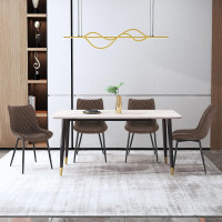 4er-Set Esszimmerstuhl Küchenstuhl Polsterstuhl aus Kunstleder,anthrazit 
