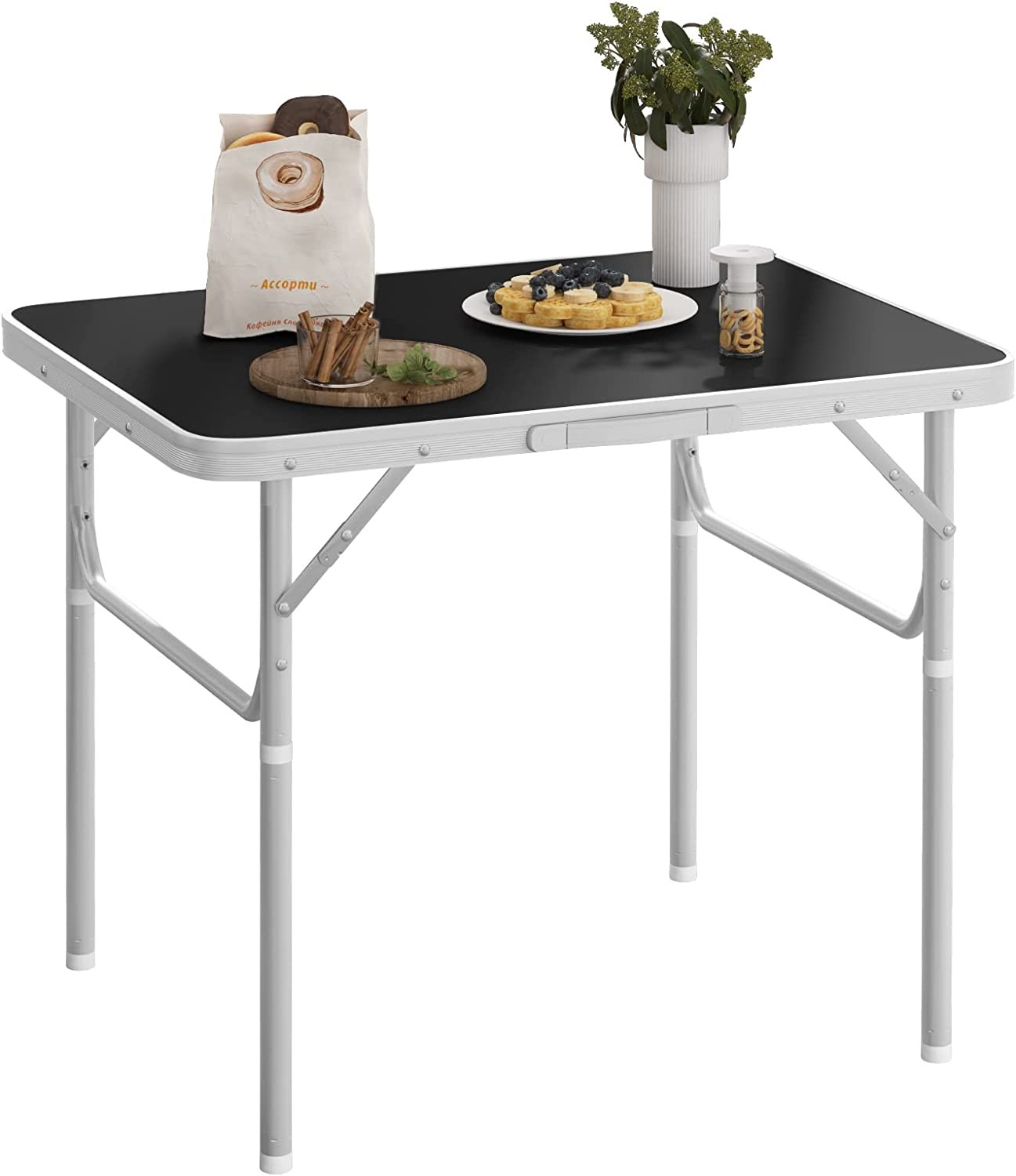 WOLTU Table de Camping en Aluminium Table d'appoint Pliante Table de Balcon  Table de Pique-Nique Ultra-légère Portable et Pliable 50.5x47x59.5cm Argent  CPT8138sb : : Jardin