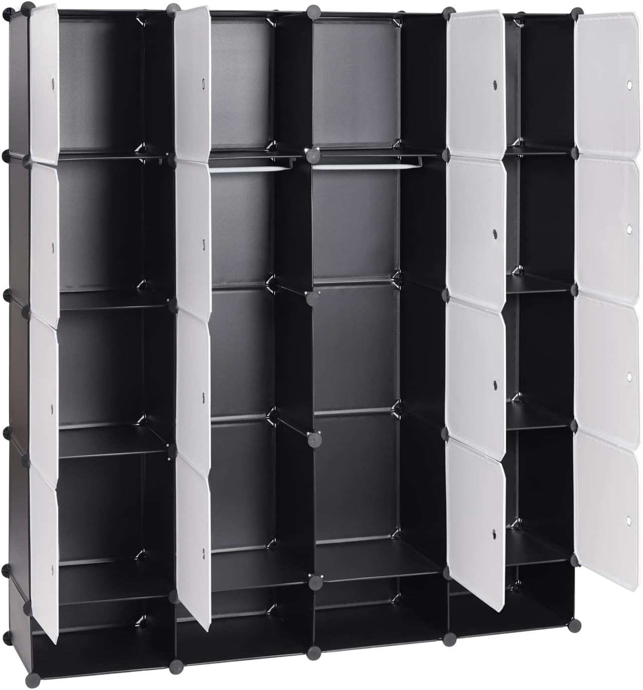 Armoire Plastique.étagère De Rangement Diy Pour Le Stockage De  Vêtements/livres.13 Cubes.blanc Noir - Armoire BUT