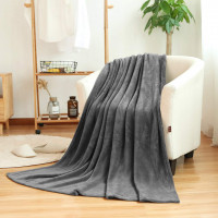 Cuddly blanket made of flannel and molton grey