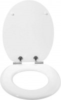 WC-Sitz Toilettensitz mit Absenkautomatik, MDF Holzkern, Softclose Scharnier, Antibakteriell, weiß
