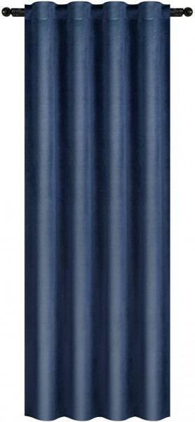 Samtvorhang Verdunklungsgardine mit Kräuselband (1 Stück) Marinblau