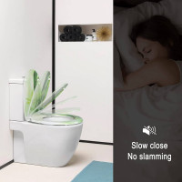 Toilettendeckel mit Absenkautomatik Premium WC Sitz Klobrille Grüner Bambus